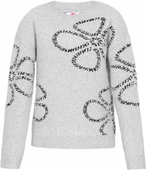 MYMO Oversize sveter  svetlosivá / čierna