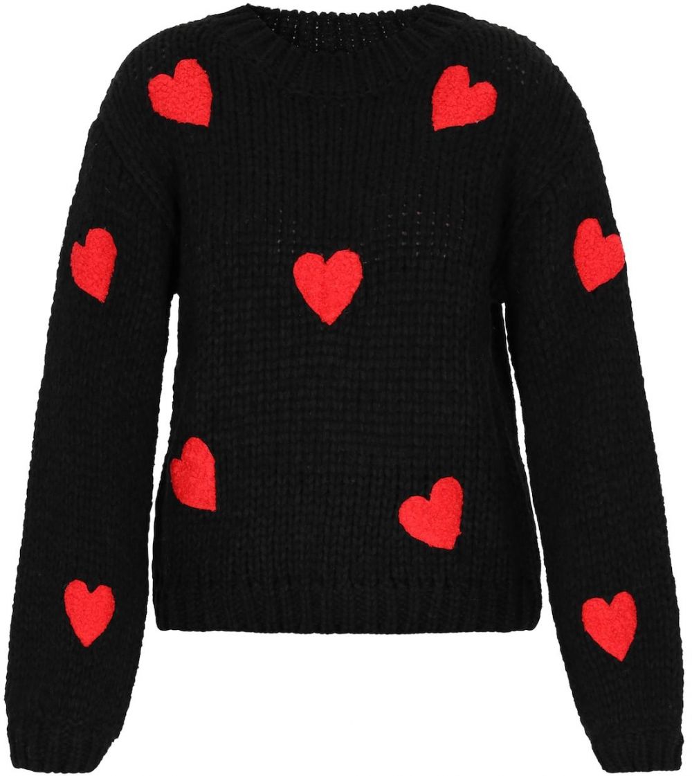 MYMO Oversize sveter 'Young Fashion'  červená / čierna