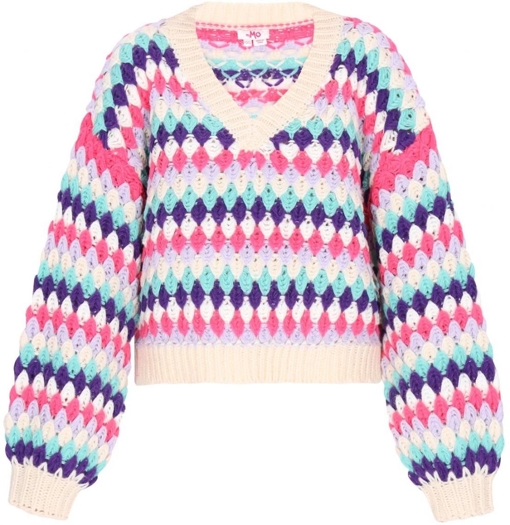 MYMO Oversize sveter 'Young Fashion'  krémová / námornícka modrá / tyrkysová / malinová