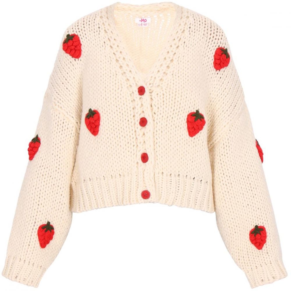 MYMO Kardigán 'Young Fashion'  tmavozelená / červená / biela ako vlna