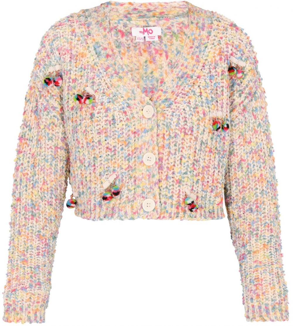 MYMO Oversize kardigán 'Young Fashion'  svetlomodrá / žltá / levanduľová / biela ako vlna