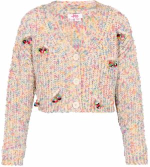 MYMO Oversize kardigán 'Young Fashion'  svetlomodrá / žltá / levanduľová / biela ako vlna