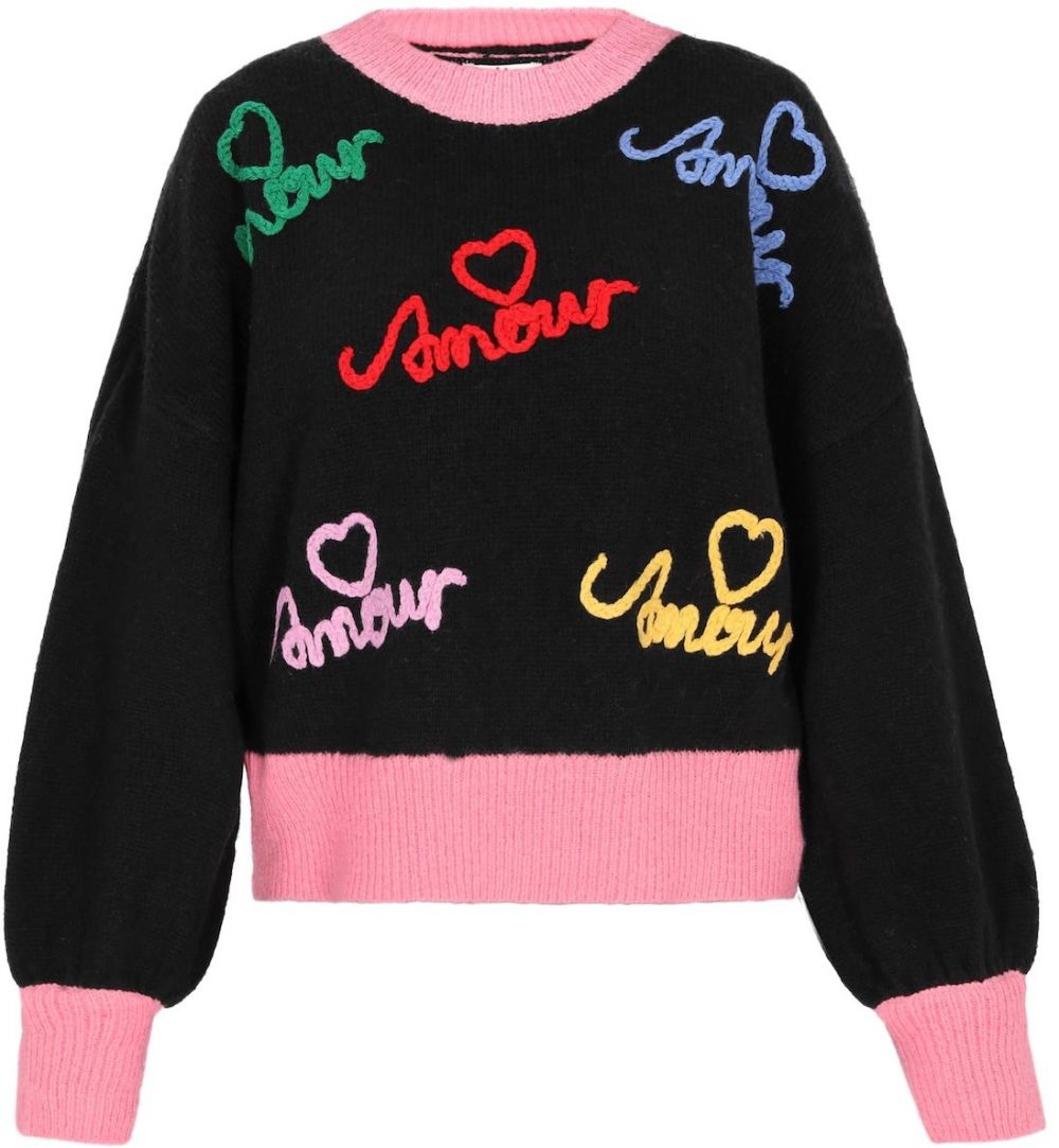 MYMO Oversize sveter 'Young Fashion'  žltá / staroružová / červená / čierna