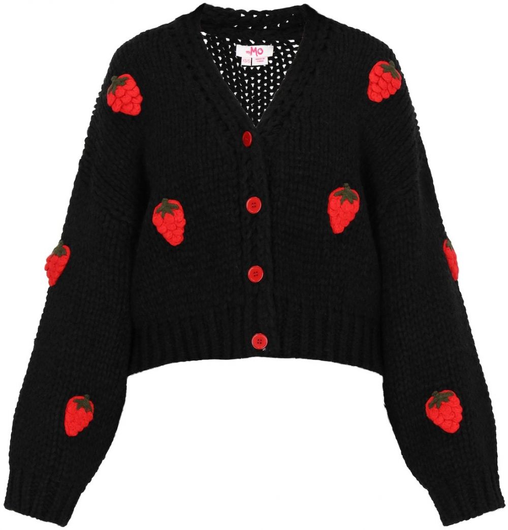 MYMO Kardigán 'Young Fashion'  tmavozelená / červená / čierna