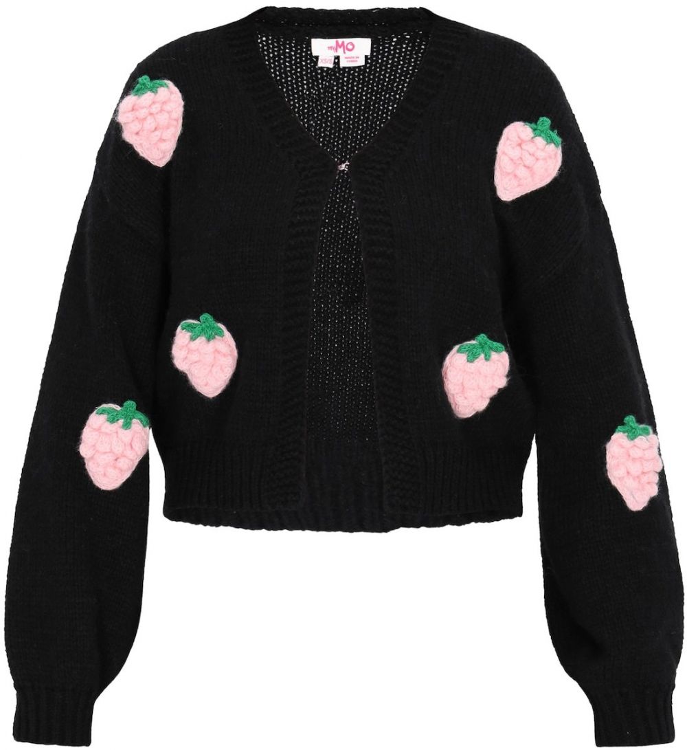 MYMO Oversize kardigán  nefritová / ružová / čierna