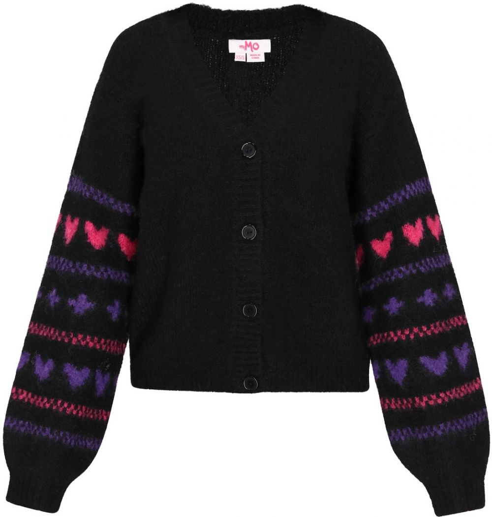 MYMO Kardigán  černicová / malinová / čierna
