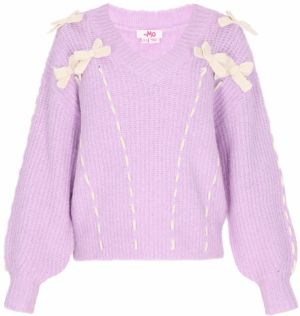 MYMO Oversize sveter  slivková / prírodná biela