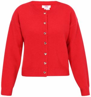 MYMO Oversize kardigán  červená