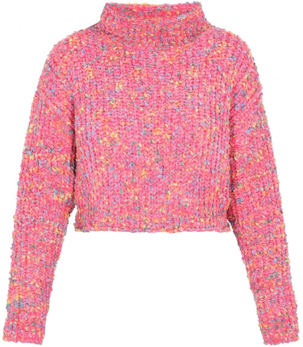 MYMO Sveter  modrá denim / žltá / mätová / pitaya