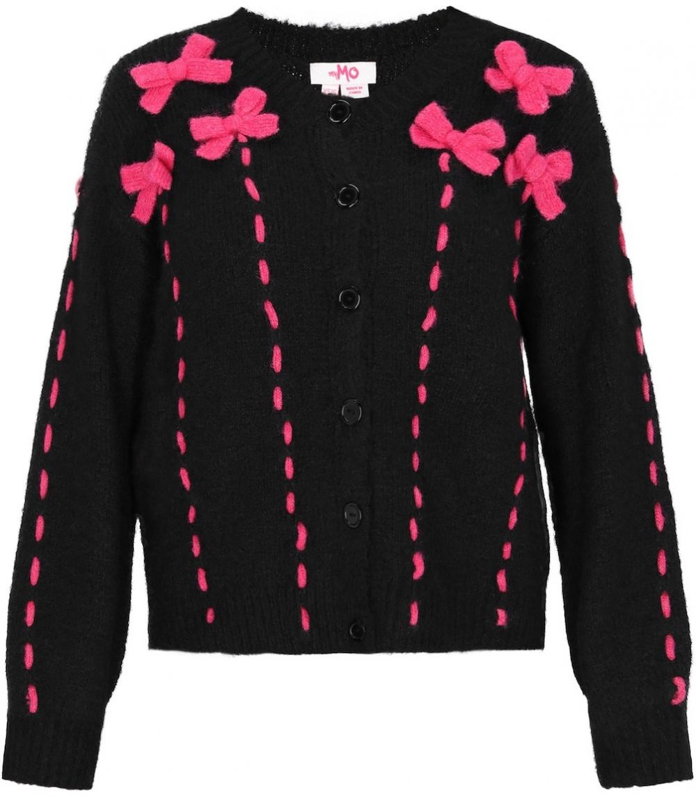 MYMO Oversize kardigán  ružová / čierna