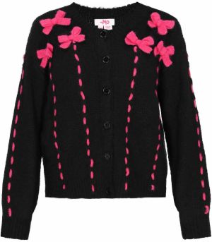 MYMO Oversize kardigán  ružová / čierna