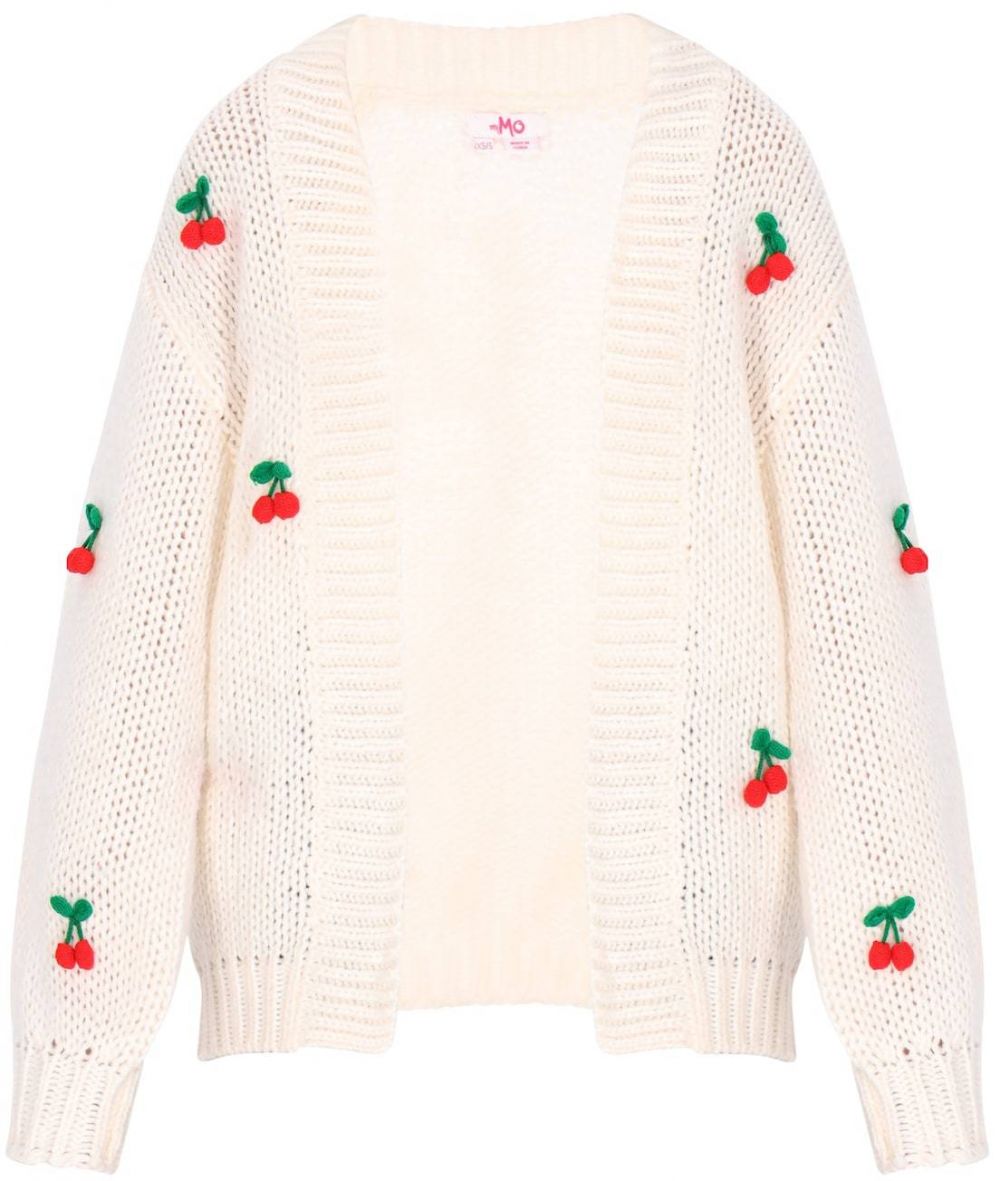 MYMO Oversize kardigán  zelená / červená / šedobiela