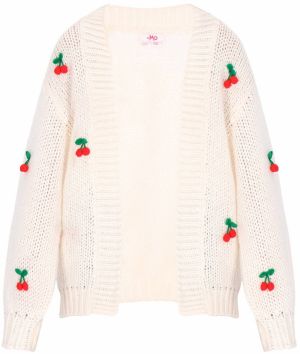 MYMO Oversize kardigán  zelená / červená / šedobiela