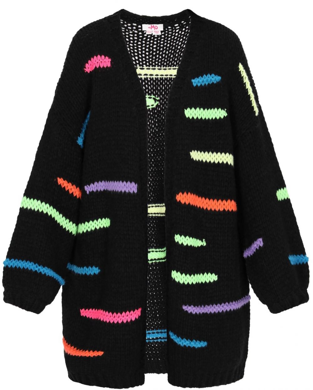 MYMO Oversize kardigán  modrá / svetlozelená / oranžová / čierna