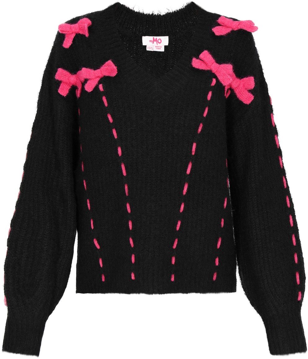 MYMO Oversize sveter  ružová / čierna