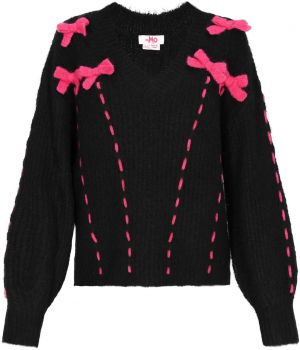 MYMO Oversize sveter  ružová / čierna