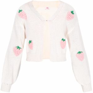 MYMO Oversize kardigán  zelená / ružová / šedobiela