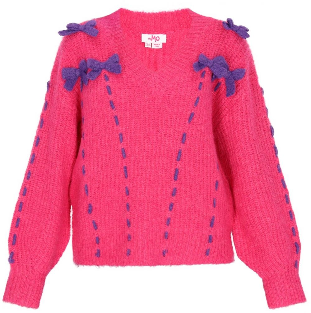 MYMO Oversize sveter  modrá / fuksia