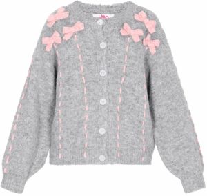 MYMO Oversize kardigán  sivá melírovaná / ružová