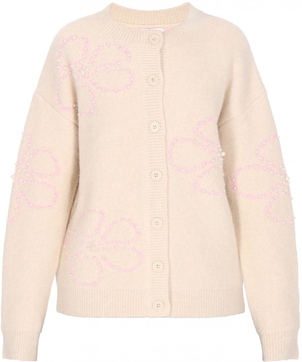 MYMO Kardigán  slonová kosť / pastelovo ružová