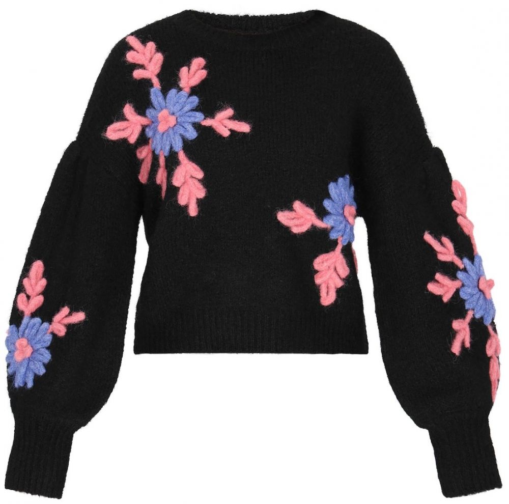 MYMO Oversize sveter  modrá denim / staroružová / čierna