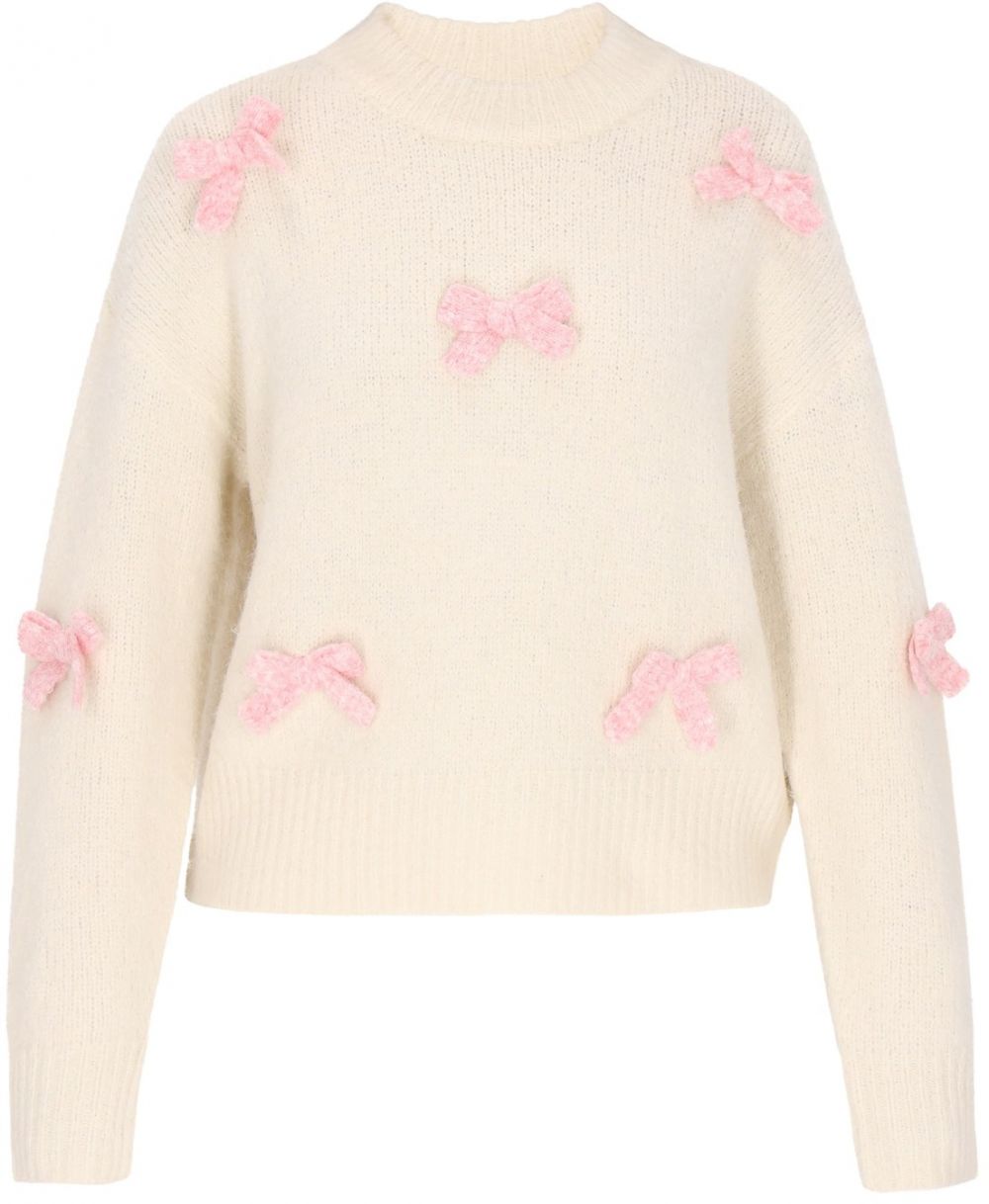 MYMO Sveter  ružová / biela ako vlna