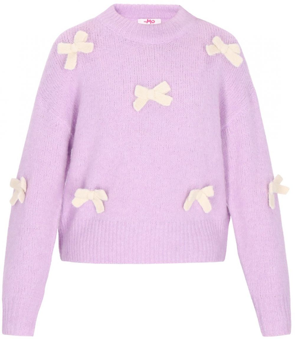 MYMO Sveter  fialová / prírodná biela