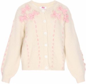 MYMO Oversize kardigán  ružová / biela ako vlna