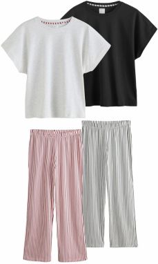 Next Pyžamo  sivá / ružová / čierna / biela