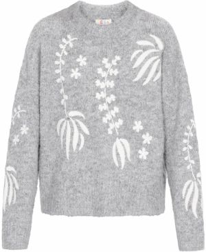 IZIA Oversize sveter  svetlosivá / biela