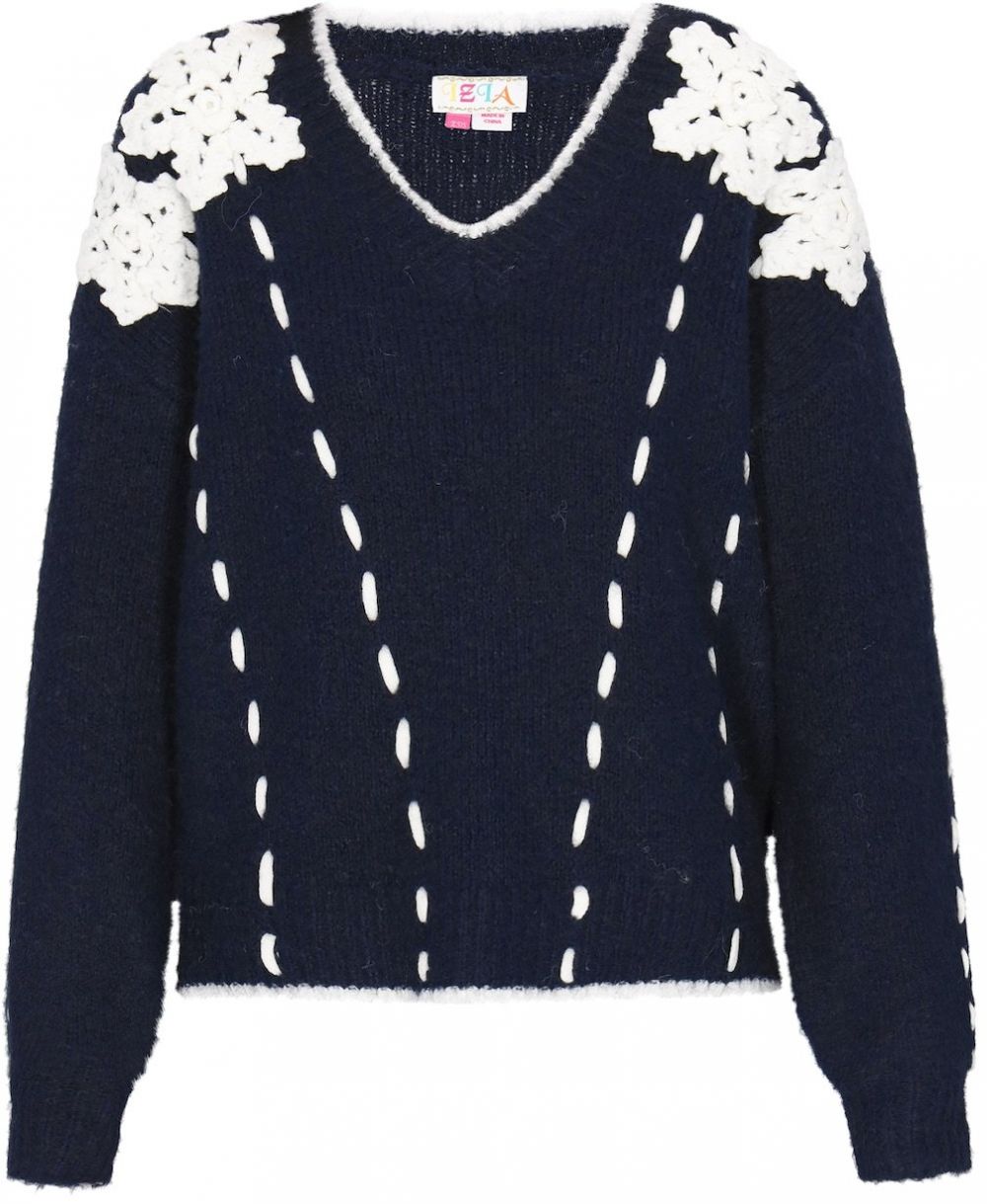 IZIA Oversize sveter  námornícka modrá / biela