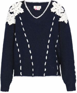 IZIA Oversize sveter  námornícka modrá / biela