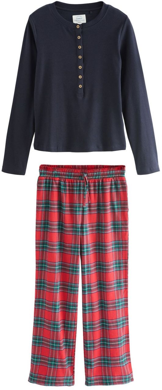 Next Pyžamo  námornícka modrá / nefritová / červená / prírodná biela