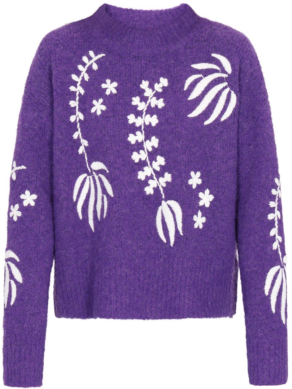 IZIA Oversize sveter  fialová / biela