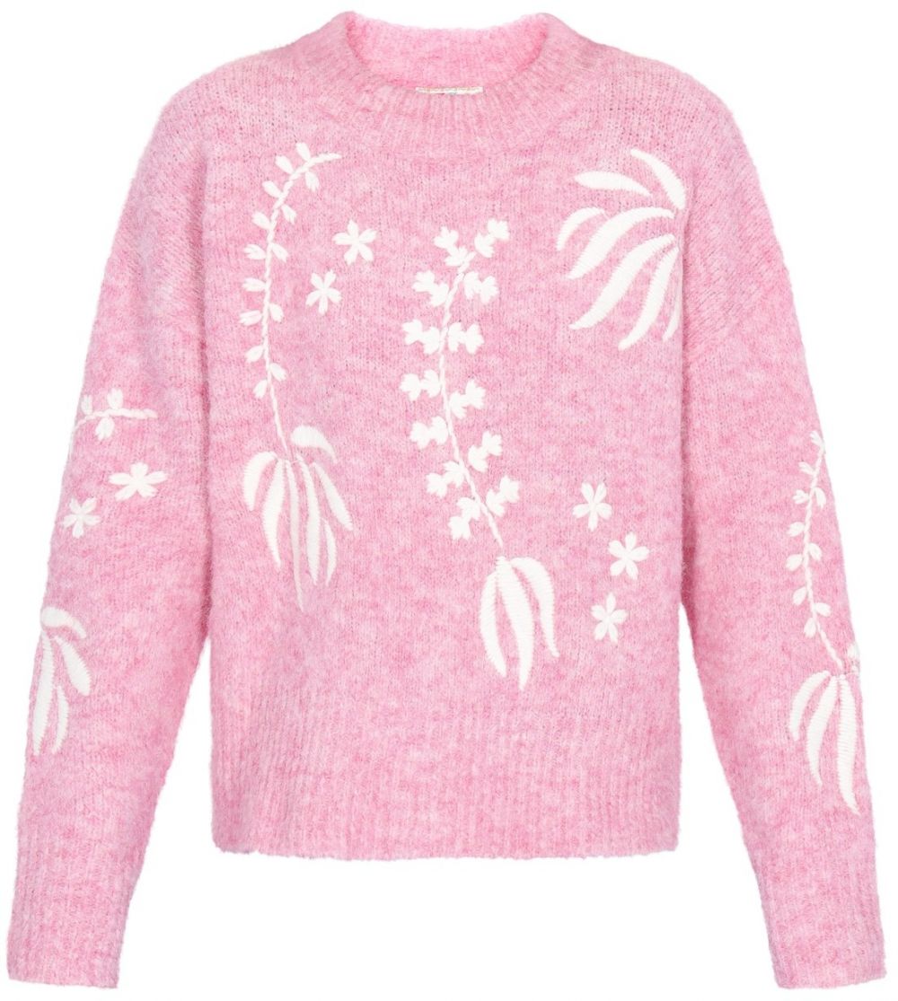 IZIA Oversize sveter  staroružová / šedobiela