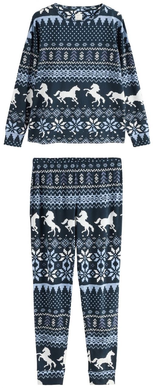 Next Pyžamo  námornícka modrá / svetlomodrá / biela