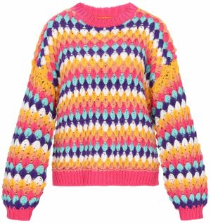 MYMO Sveter  modrá / žltá / ružová