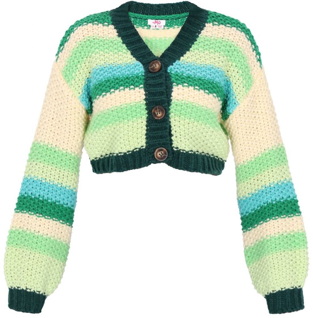 MYMO Kardigán 'Young Fashion'  svetlobéžová / azúrová / zelená / svetlozelená