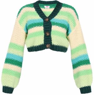 MYMO Kardigán 'Young Fashion'  svetlobéžová / azúrová / zelená / svetlozelená