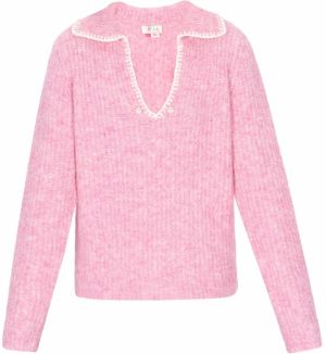 IZIA Oversize sveter  ružová / biela