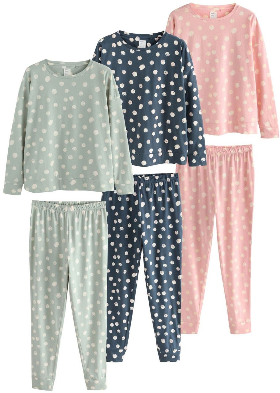 Next Pyžamo  námornícka modrá / pastelovo zelená / ružová