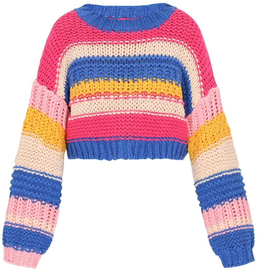 MYMO Oversize sveter  modrá / žltá / ružová / svetloružová