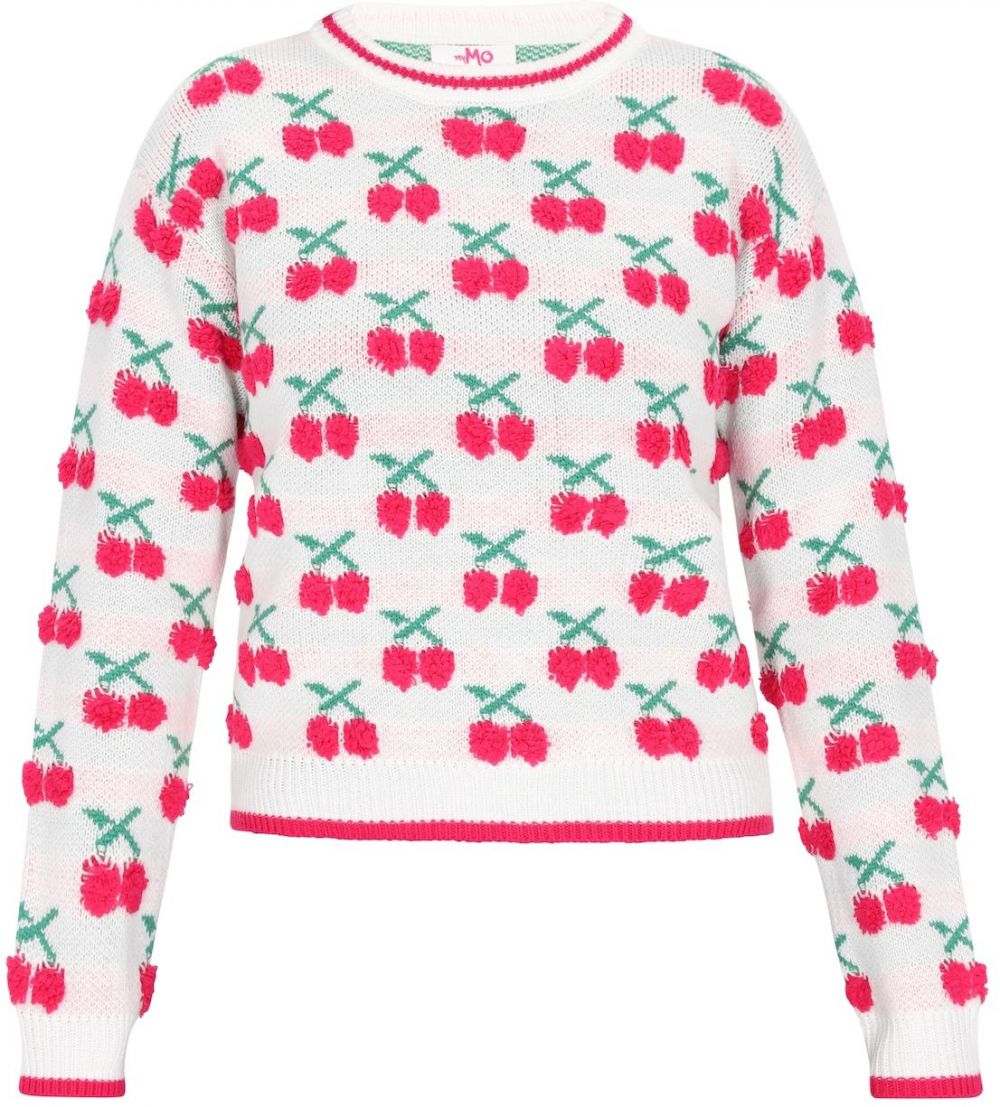 MYMO Sveter  jedľová / červená / biela