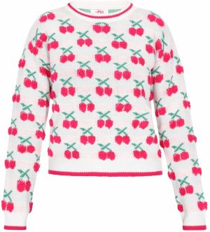 MYMO Sveter  jedľová / červená / biela