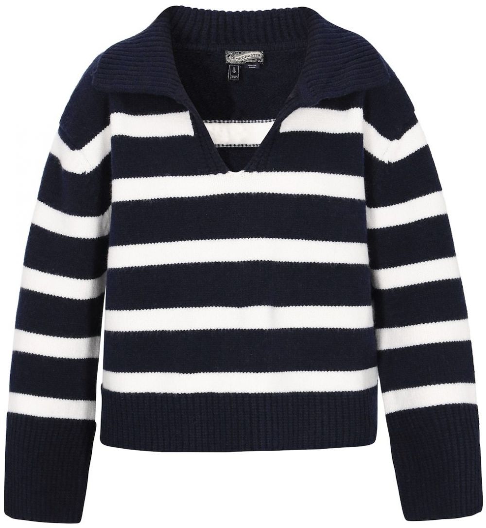 DreiMaster Maritim Sveter  tmavomodrá / biela