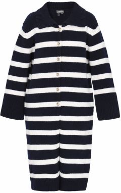 DreiMaster Maritim Pletený kabát  námornícka modrá / biela