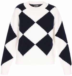 DreiMaster Maritim Sveter  námornícka modrá / šedobiela