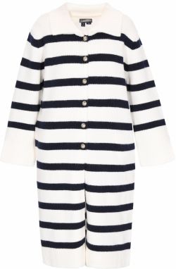 DreiMaster Maritim Pletený kabát  čierna / šedobiela