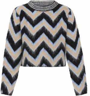 IZIA Sveter  béžová / svetlomodrá / čierna