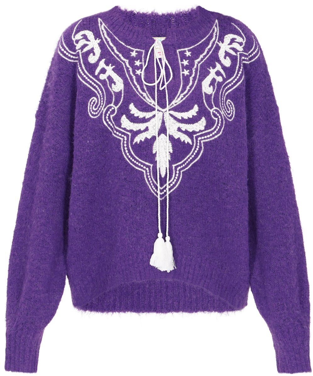 IZIA Sveter  purpurová / biela